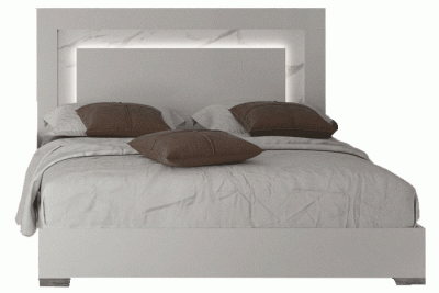 Bedroom Furniture Beds Carrara Bed White w/Light