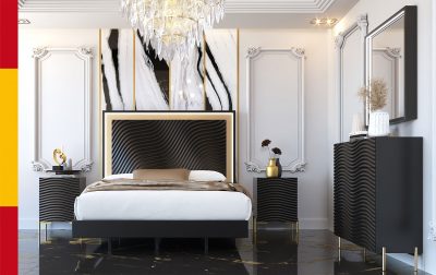 Bedroom Furniture Modern Bedrooms QS and KS Wave Bedroom Dark grey