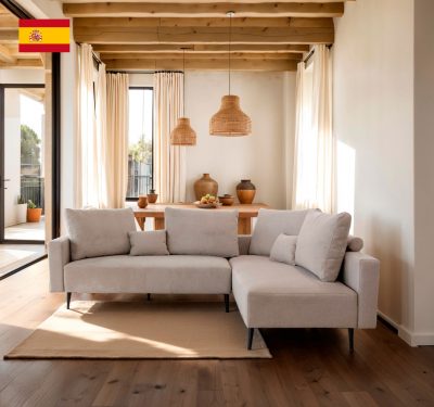 Fama Modern Living Room, Spain Redford Sectional Beige