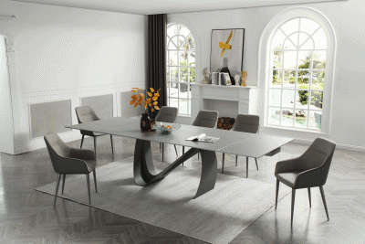 Dining Room Furniture Kitchen Tables and Chairs Sets 9087 Table Dark grey with 1254 chairs