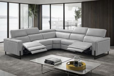 2787 Sectional with Recliners – Light Grey